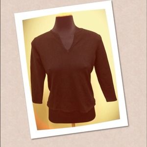 Ralph Lauren black 3/5 sleeve v-neck sweater