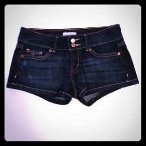 SOLD. Aeropostale dark denim shorts double button