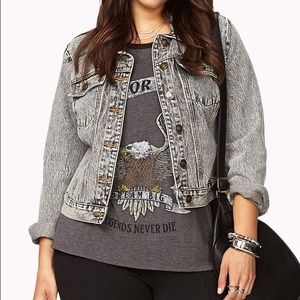Grey wash denim jacket