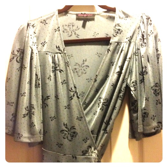 Betsy Johnson Bow and Polka Dot Wrap Dress