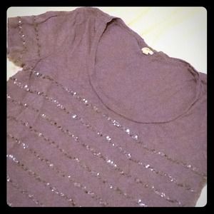 J Crew small purple sequined short sleeve top