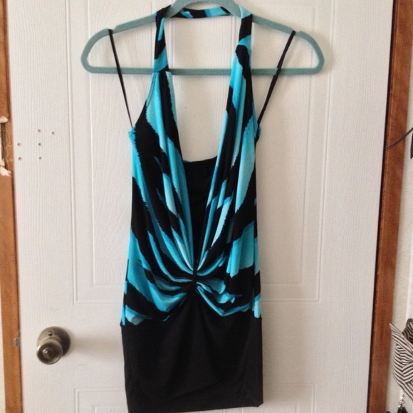 Blue and black clubbing dress