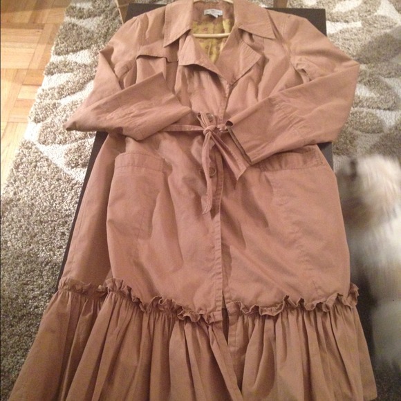 Anthropologie ruffled trench