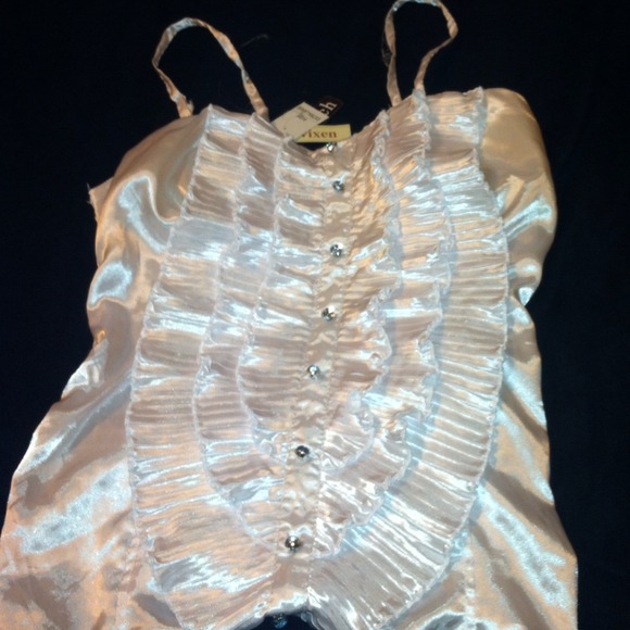 White satin-like halter top