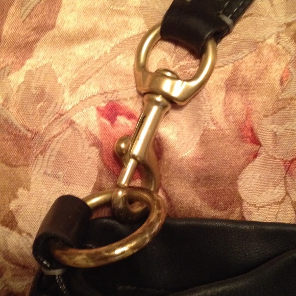 Authentic Black Leather Coach Bag w/Gold Hardware - Picture 2 of 4
