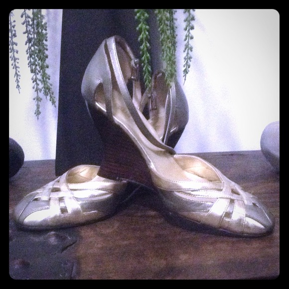 Collin Stuart gold and bronze shoes size 7 - Picture 1 of 1