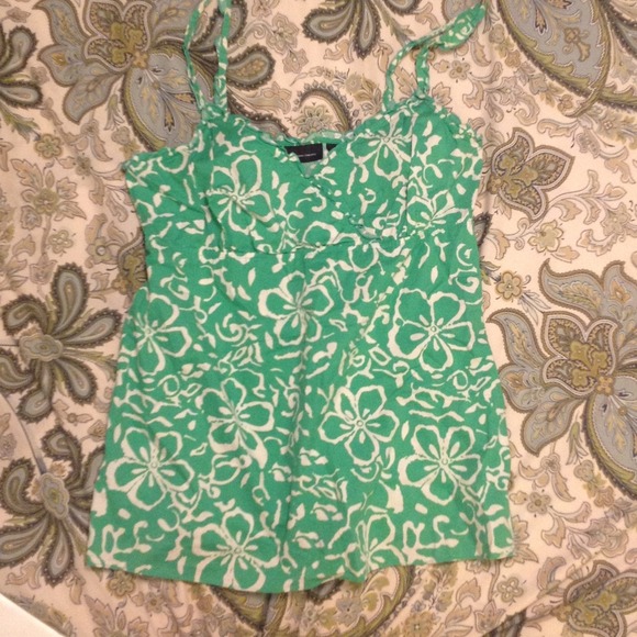 Green floral tank