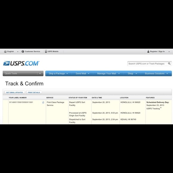 Tracking number