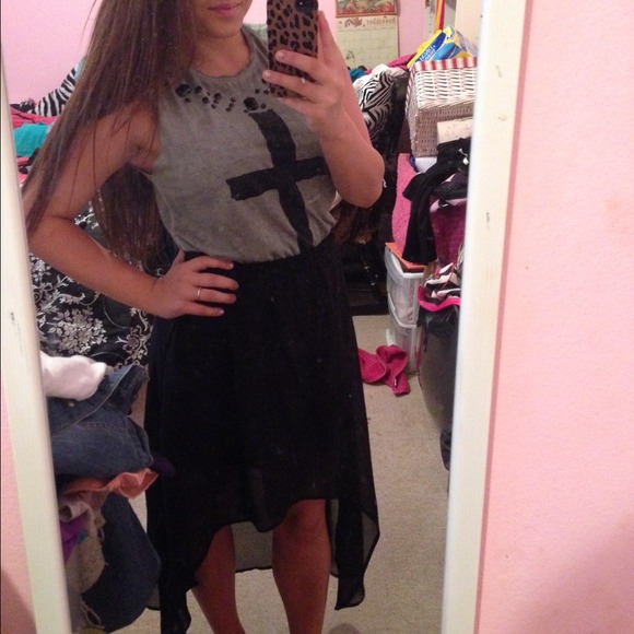 Chiffon high-low skirt - Picture 2 of 3