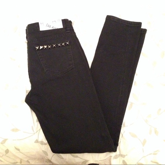 Blank Denim Studded Pocket Skinny Jeans