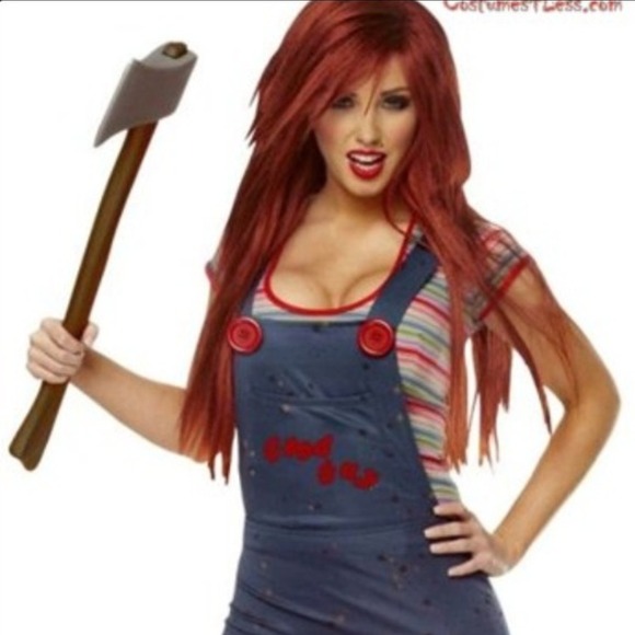 ●Sold●Sexy chucky costume and fire red wig