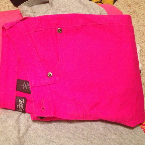 City Streets hot pink skinny jeans