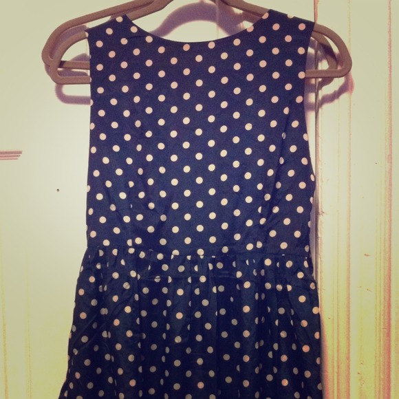 Blue polka dot dress