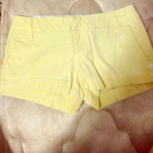 Hurley yellow & white striped shorts.