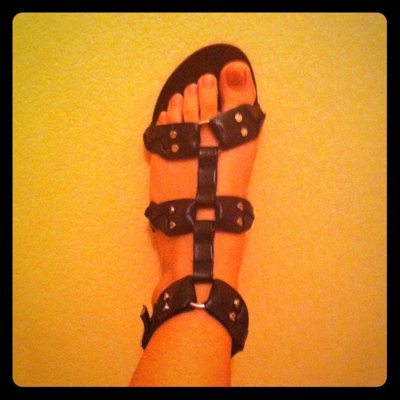 Black strap sandals