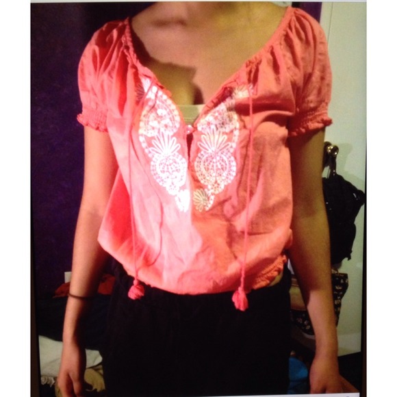 Pink & black drawstring blouse bundle