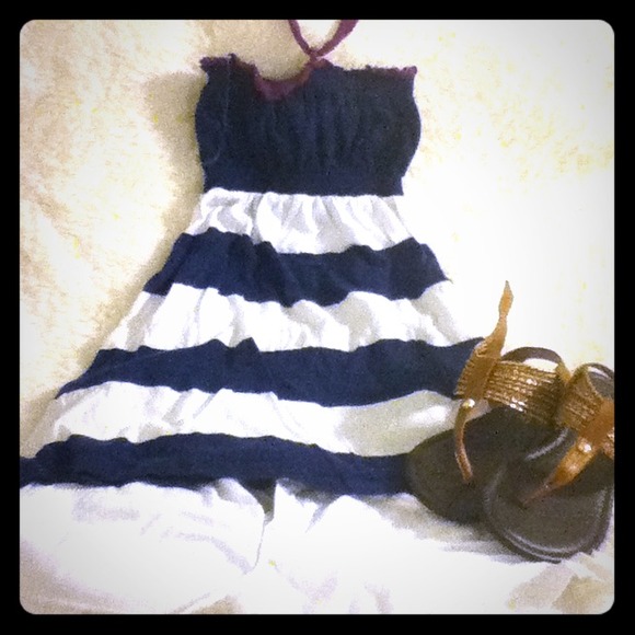 Purple, blue and white tube top