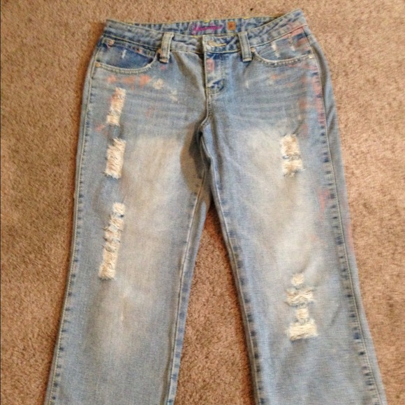 Paint splatter Capri jeans