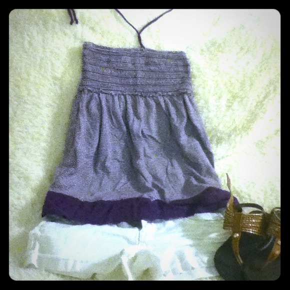 Purple and white tube top - Picture 1 of 3