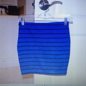 Forever 21 Blue Striped Pencil Mini Skirt