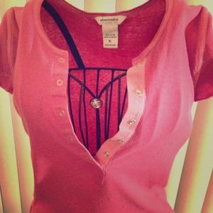 Abercrombie kids hot pink t-shirt