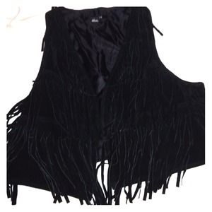Black fringe vest