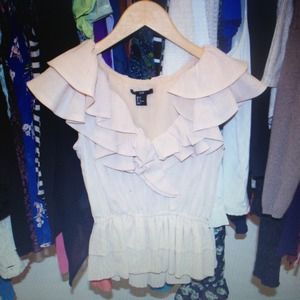H&M Light Pink Ruffles Shirt