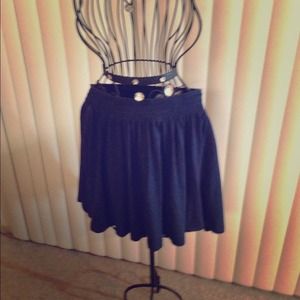 Navy blue elastic waist skirt
