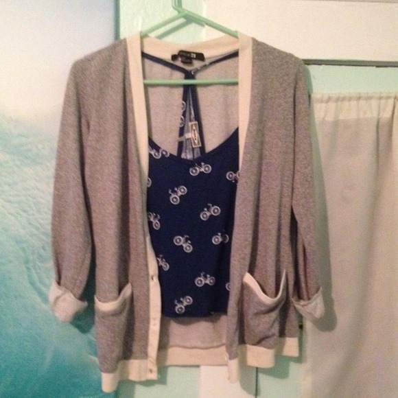 Heather gray cardigan