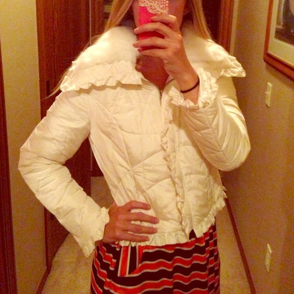 bebe Outerwear - Bebe White fur winter coat NWOT