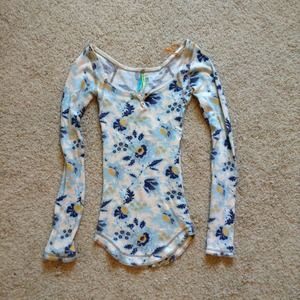 ❌SOLD❌Free People Floral Waffle Top (Small)