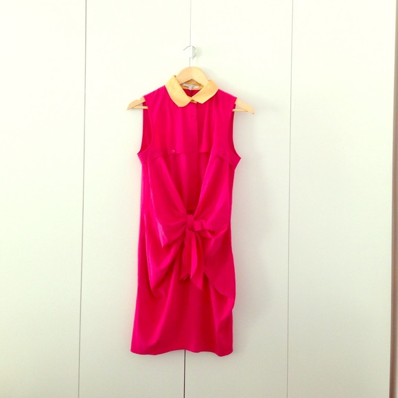 Carven techno crepe ribbon dress