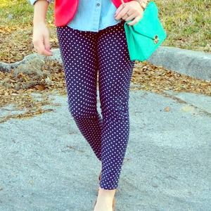 Dillard's polka dot skinny jeans
