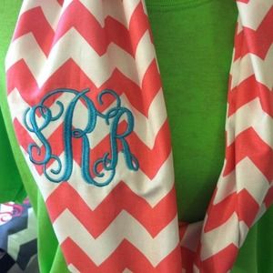 Chevron monogrammed scarves