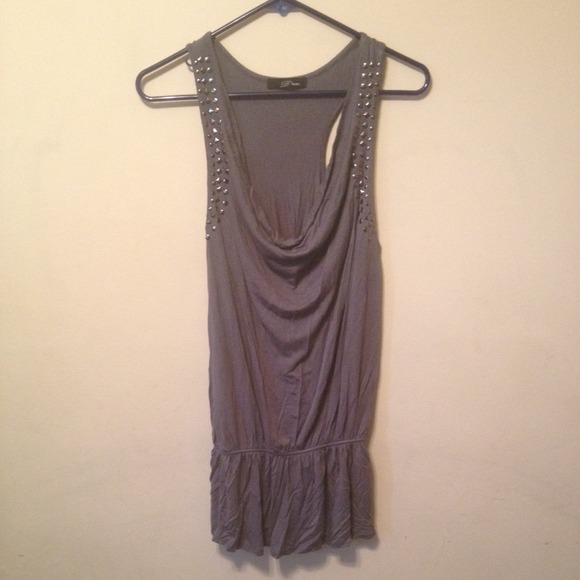 Grey Embellished Top