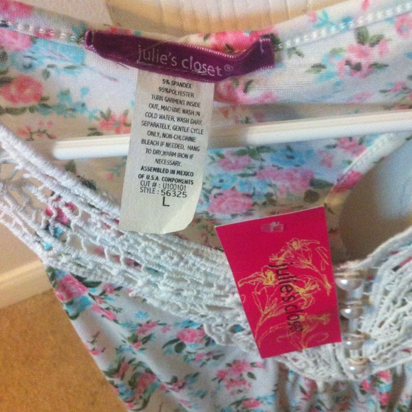 White with flowers tank top :) bundle with Adidas - Picture 3 of 3