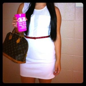 White above knew body con dress