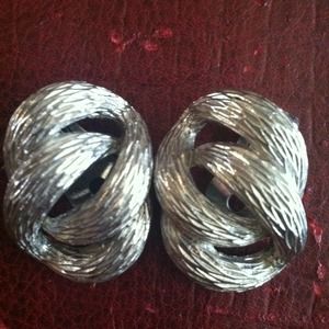 Silver twist earrings