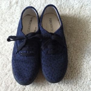 Forever 21 Black and Purple Leopard Sneakers
