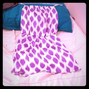 Purple and white dotted dress