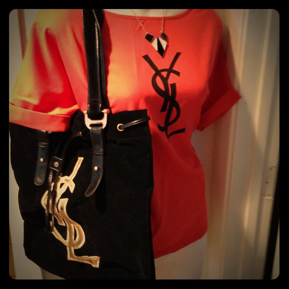 YSL Bundle...Sold!YSL Top, handbag & Earrings