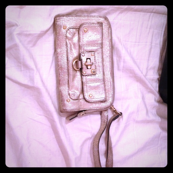 Gold juicy wristlet