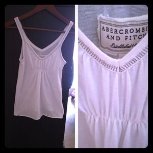 **Sold** Abercrombie & Fitch White Tank Top