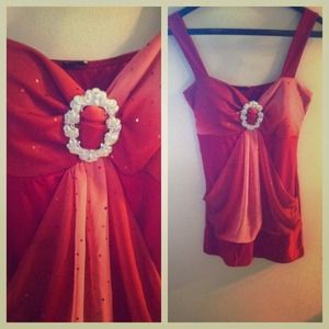 Red, Sparkly shirt sz Md