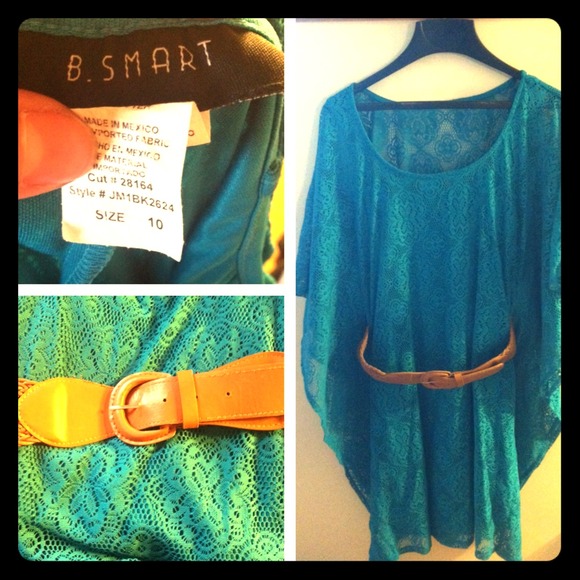 Teal dress with Brown belt - Picture 1 of 1
