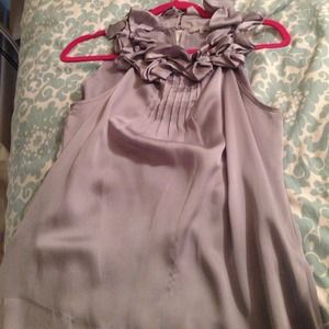 Silver ruffle blouse