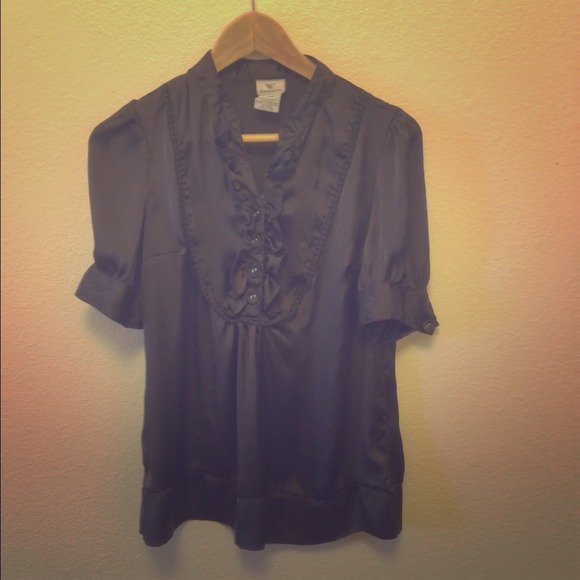 🚫SOLD🚫🎀Black polyester top🎀
