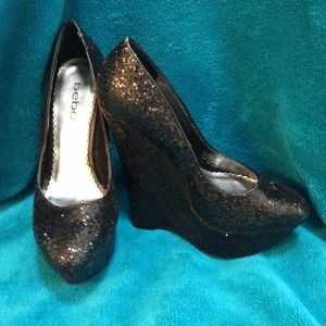 Black sparkle Bebe shoes