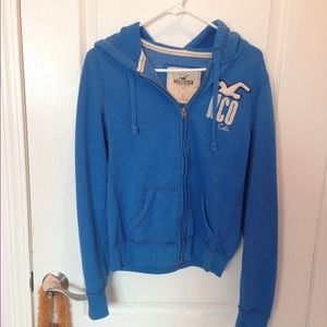 Blue Hollister Zip Up Hoodie