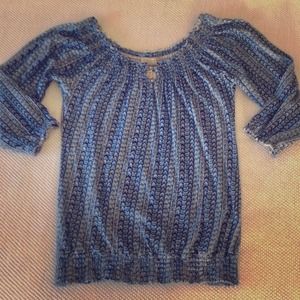 Lucky Brand Blue Peasant Top Small